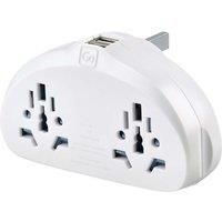 Go Travel Duo USB World to UK Travel Adaptor