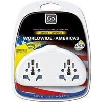 Go Travel Duo USB World to USA Travel Adaptor