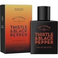 Scottish Fine Soaps Men/'s Grooming Thistle & Black Pepper Eau de Toilette 50ml – Travel Size Bottle - Sophisticated Scent with Amber, Musk and Woody Notes