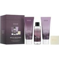 Scottish Fine Soaps Wild Heather Pamper Essentials Gift Set – Body Wash, Body Cream, Bath Soak and Cleansing Bar Set