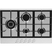 Statesman GH175SS 5 Burner Gas Hob Cooktop, Front Dial Control, Automatic Ignition, 5 Burners: 1 Wok, 1 Rapid, 2 Semi-Rapid and 1 Simmer, 75 cm, Front Dial Control, Automatic Ignition, Stainless Steel