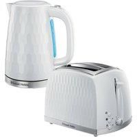 Russell Hobbs Honeycomb 2 Slice Toaster & Kettle Set, White