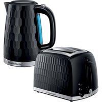 Russell Hobbs Honeycomb 2 Slice Toaster & Kettle Set, Black