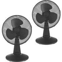 Igenix 12 Inch Desk Fan Black Pack Of 2, Black