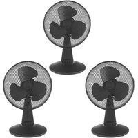 Igenix 12 Inch Desk Fan Black Pack Of 3, Black