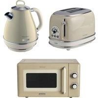 ARIETE Vintage ARPK58 Microwave, Jug Kettle & 2-Slice Toaster Bundle - Cream, Cream