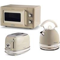 ARIETE Vintage ARPK64 Microwave, Traditional Kettle & 2-Slice Toaster Bundle - Cream, Cream