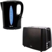 Kettle 1.7L and 2 Slice Toaster Set, Black, Igenix