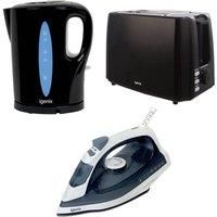 Kettle 1.7L and 2 Slice Toaster Set, White, Igenix