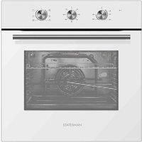 Statesman Built-in Fan 60cm Electric Single Wall Oven Statesman  - White - Size: 59cm H X 595cm W X 575cm D