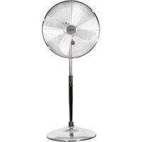 Igenix DF1660 Pedestal Fan, 16 Inch, 3 Speed, Quiet Operation, Oscillating, Adjustable Height, Cooling Fan, Retro Chrome Design, Ideal for Home and Office, Chrome