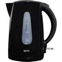 Cordless Electric Jug Kettle, 1.7 Litre, 3000 W, Black, Igenix IG7205