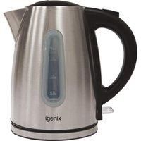 Cordless Electric Jug Kettle, 1.7 Litre, 3000 W, Stainless Steel, Igenix IG7251