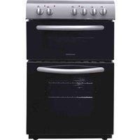 Statesman EDC50B Fan Assisted Double Oven Electric Cooker, 4 Zone Ceramic Hob, 50cm Wide, Black