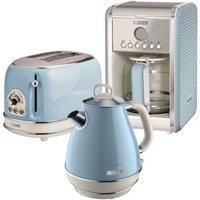 Ariete Retro Style 1.7L Jug Kettle, 2 Slice Toaster & Filter Coffee Machine,Blue