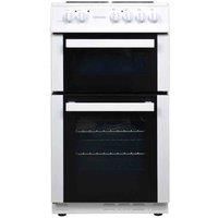 Statesman DELTA50W Single Oven Electric Cooker, 4 Hotplates, Integrated Grill, 50cm Wide, Closed Door Grilling, Removable Door, Adjustable Height, White
