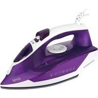 Igenix IG3122 PowerSteam Vertical Steam Iron, Ceramic Non-Stick Soleplate, 250 ml Water Tank Capacity, 2200 W, Purple/White