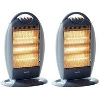 2 x Halogen Electric Heater, 3 Bar Heater 1200W, Igenix IG9514