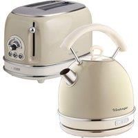 Ariete Vintage Dome Kettle and 2 Slice Toaster Set, Retro design, Beige