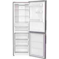 Statesman TNF1860XE Freestanding Fridge Freezer, LED Door Display, 3 Glass Shelves, 3 Clear Freezer Drawers, Reversible Doors, 199L Fridge, 97L Freezer, 60 cm Wide, Inox,Silver