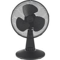 Desk Fan, 35 W, 12 Inch, Oscillating, 3 Speeds, Portable, Black, Igenix DF1210BL