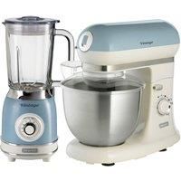 Retro Style Jug Blender and Stand Mixer Set, Vintage Design Blue, Ariete