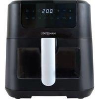 Statesman SKAF05015BK Digital Air Fryer, 5 Litre, 1500 W, 90 Minute Timer, 360 Hot Air Circulation, 8 Pre Set Cooking Programmes, Black
