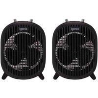 Igenix IG9022 Portable Electric Fan Heater with 2 Heat Settings & Cool Fan Setting, Tip Over Safety Protection, Ideal for Small Rooms, Caravans, Sheds & Garages, Black, Pack of 2