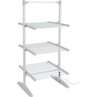 Igenix IGHA02236S Electric Heated Clothes Airer, Foldable Aluminium Indoor 3 Tier Clothes Drier Rack, 9 Hour Timer & Cover for Energy Efficient Drying