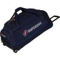 Superdry Lightweight Roller Holdall Bag - Duffle with Durable Stress Tested Interchangeable Skateboard Wheels (Medium (26"), Blue)