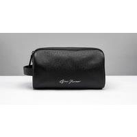 Gino Ferrari Black Leather Wash Bag Bathroom Travel Essentials
