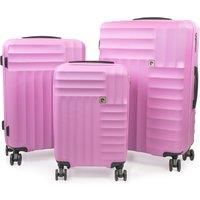 Soleil Wheeled Hard Sided Suitcase Set with TSA Approved Luggage Locks