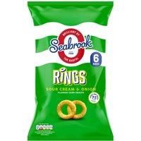 Seabrook Rings Sour Cream & Onion Flavour Corn Snacks 6 x 16g