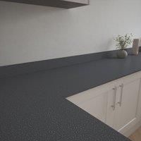 Metis Dark Solid Surface Upstand 3050 x 100 x 15mm in Grey Composite