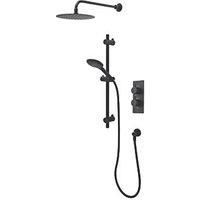 Meda Rear-Fed Concealed Black Thermostatic Mixer Shower (644RM)