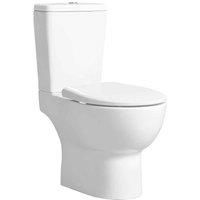 Coastal Lune Close Coupled Open Backed Wc Pan Cistern Contactless Flushing Kit & Seat