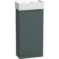 Memo Bathroom Vanity Unit with Basin Matt Dark Green 397mm x 210mm x 860mm (719CH)
