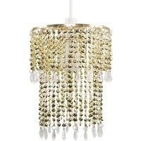 MiniSun  Gold Clear Acrylic Crystal Droplet Ceiling Pendant Light Lamp Shade
