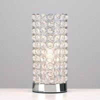 Genuine Crystal Touch Table Lamps Pair of Cylinder Bedside Lamps LED Light Bulb