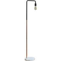 Talisman Black And Copper Floor Lamp With Marble Base And E27 Amber Filament Bulb