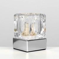 MiniSun Touch Table Lamps - 2 x Modern Ice Cube Dimmable Bedside Light LED Bulb