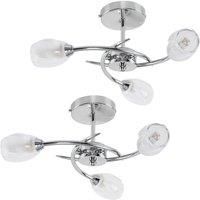 Mia Pair of 3 Way Silver Ceiling Bar Light