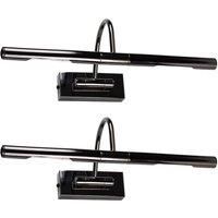 Capri Pair of Black Indoor Wall Picture Light