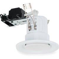 Pack of 4 - MiniSun Fire Rated Gloss White Recessed GU10 Ceiling Spotlight Downlights