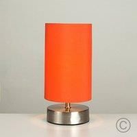 Pair Of Touch Table Lamps Chrome Base Cylinder Shades Living Room Bedside Lamps