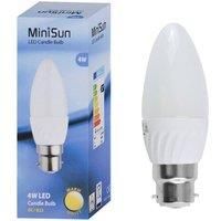 6 Pack B22 White Thermal Plastic Candle LED 4W Warm White 3000K 400lm Light Bulb