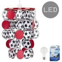 MiniSun  16528 Red Football Pendant Shade + 6w ES LED GLS