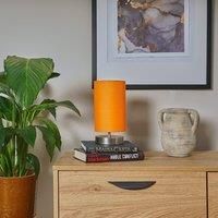 Metal Bedside Table Lamp Touch Dimmer Chrome Base Fabric Light Shade LED Bulb