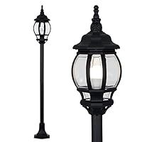 Modern Black Outdoor Garden IP44 Rated Bollard Lamp Post Light