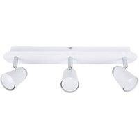Gloss White 3 Way Modern Adjustable Ceiling Spotlight Light + LED GU10 Bulbs